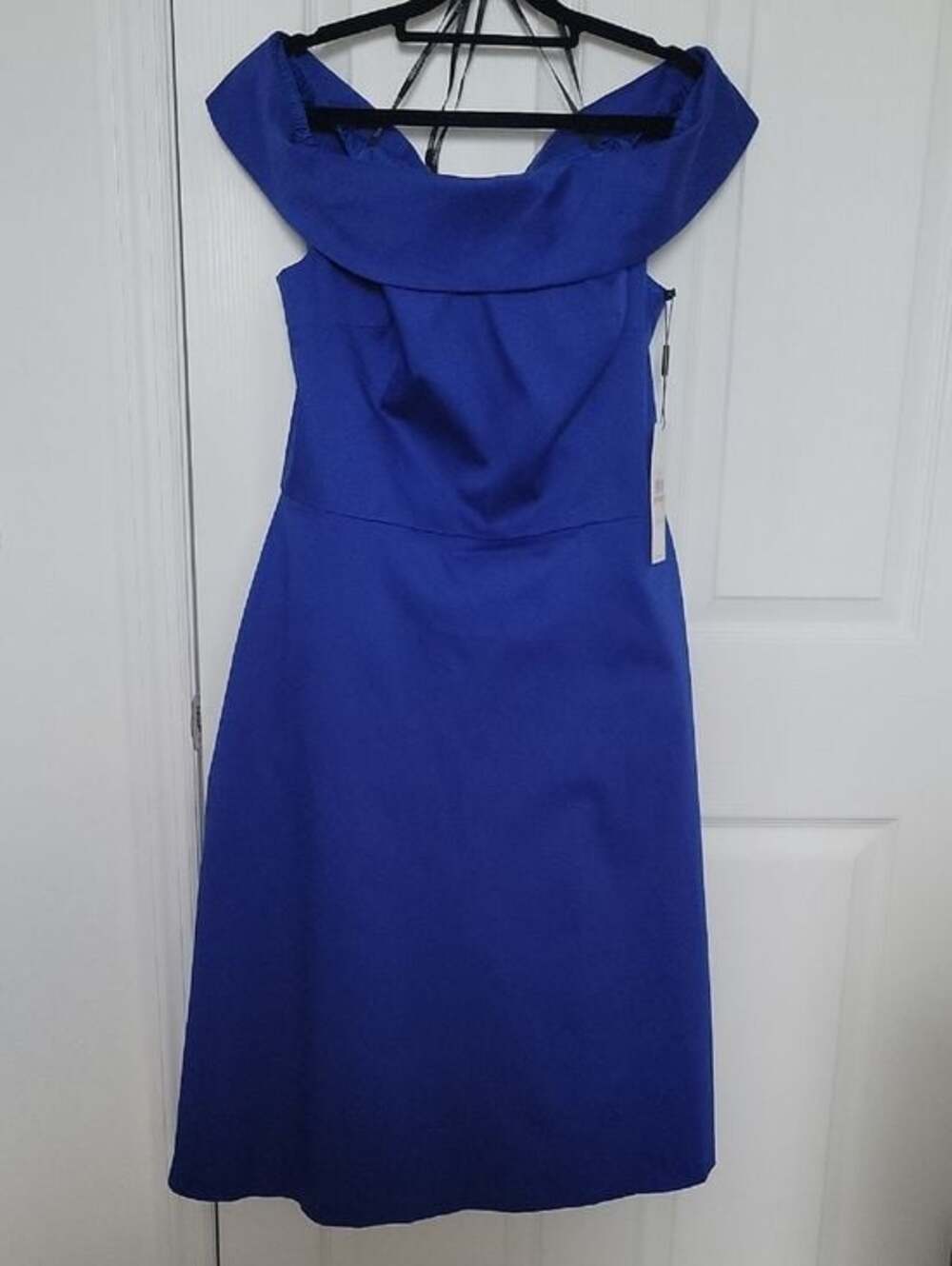 Calvin Klein NWT Royal Blue Off Shoulder Fit Flare Dress Size 12